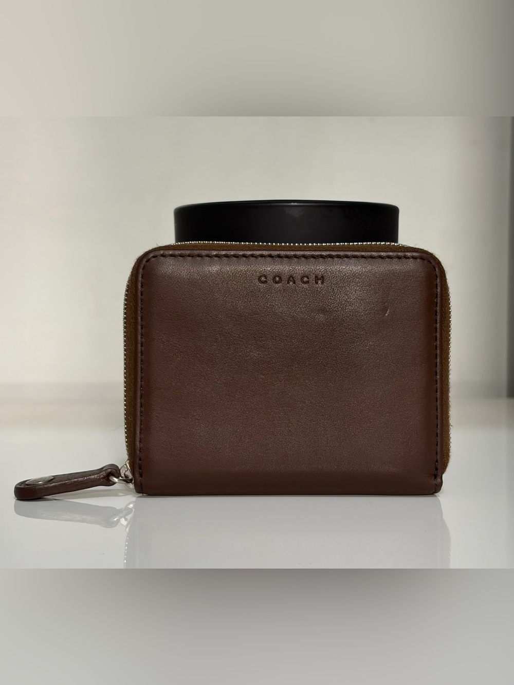 Vintage Coach Glove Tanned Chocolate Leather Zip-Around Wallet & Coin Purse - Picture 15 of 16